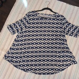 Chico's Blue and White Patterned Blouse